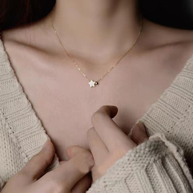 Star & Heart Charm Silver Necklace