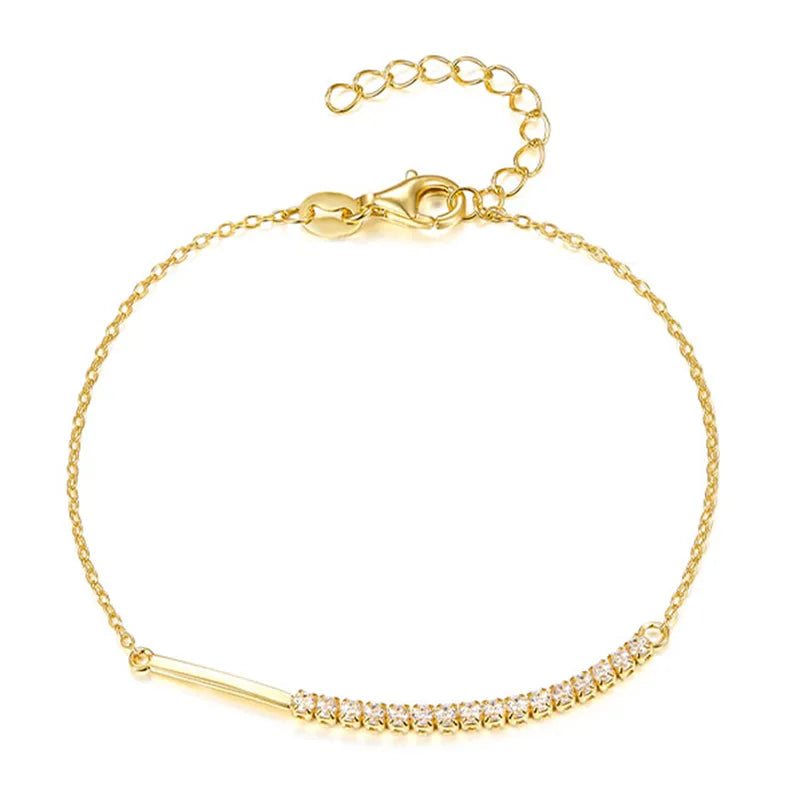Golden Trace Silver Bracelet