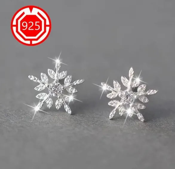 Snowflake Silver Studs