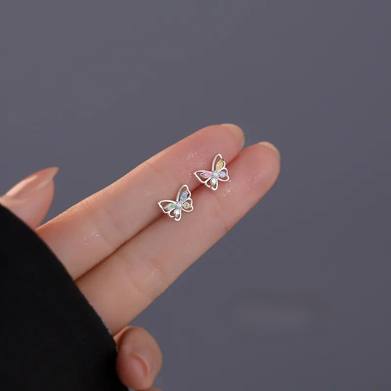 Silver Butterfly Studs