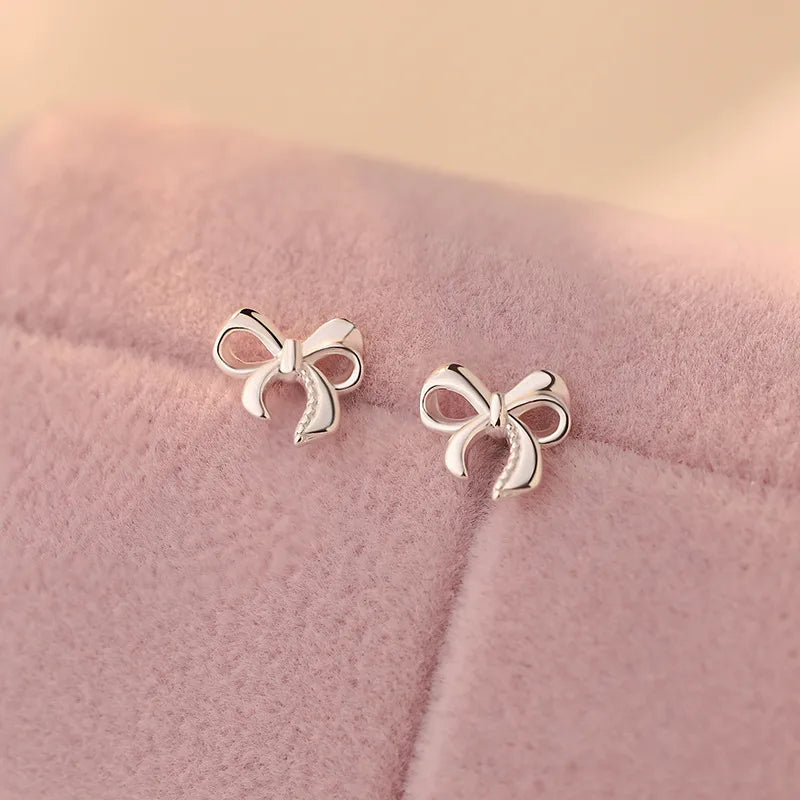 Little Love Bow Silver Studs