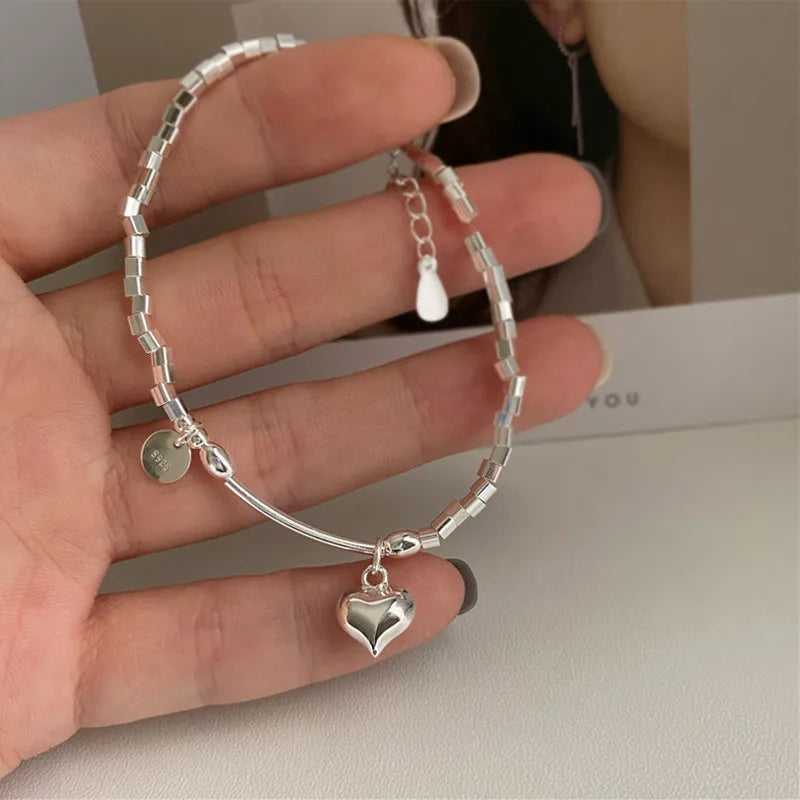 Silver Heart Charm Bracelet