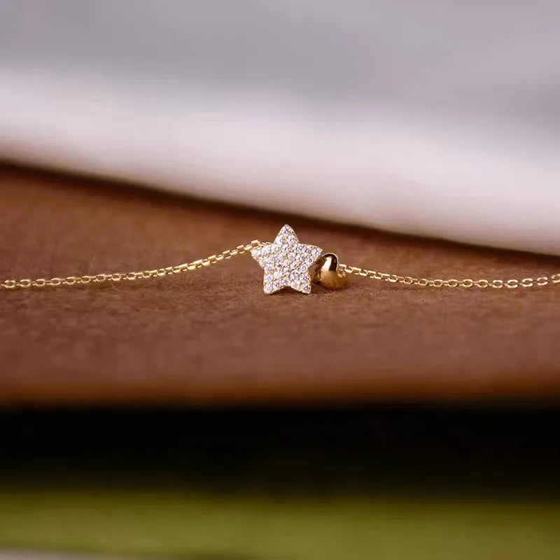 Star & Heart Charm Silver Necklace