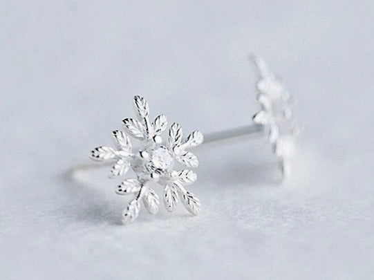 Snowflake Silver Studs
