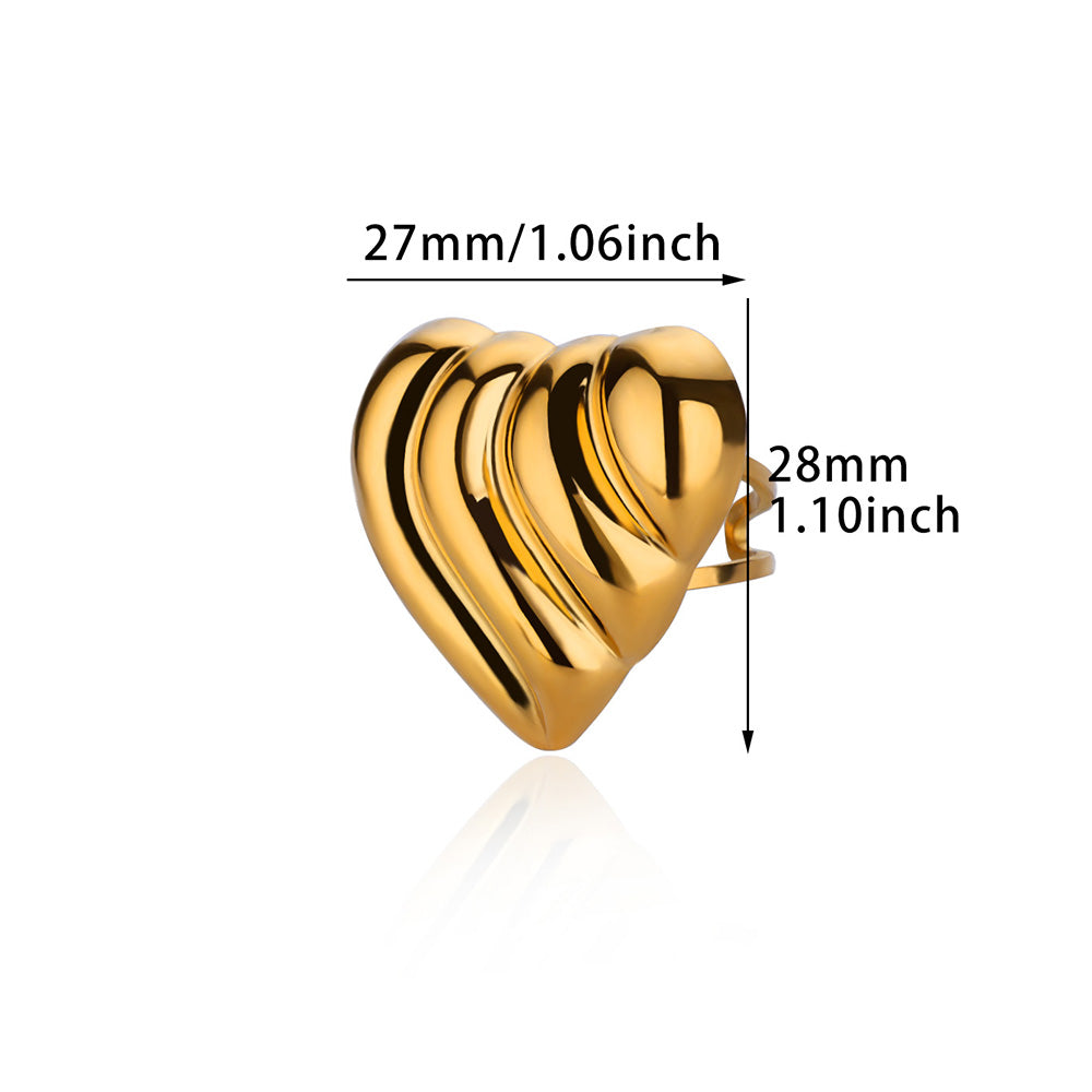 Interwoven Heart Adjustable Ring