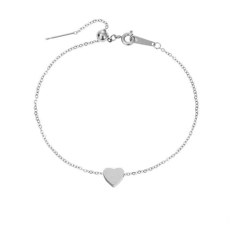 Silver Heart Anklet