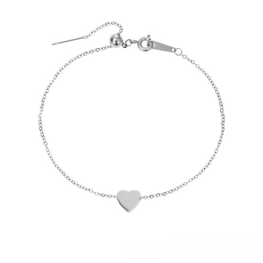 Silver Heart Anklet