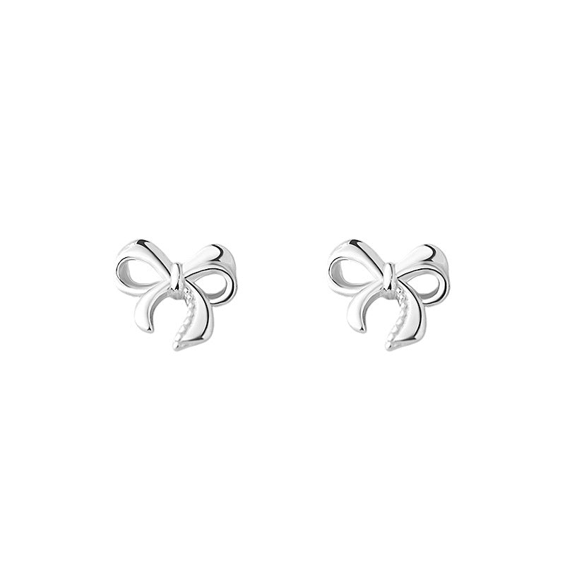 Little Love Bow Silver Studs