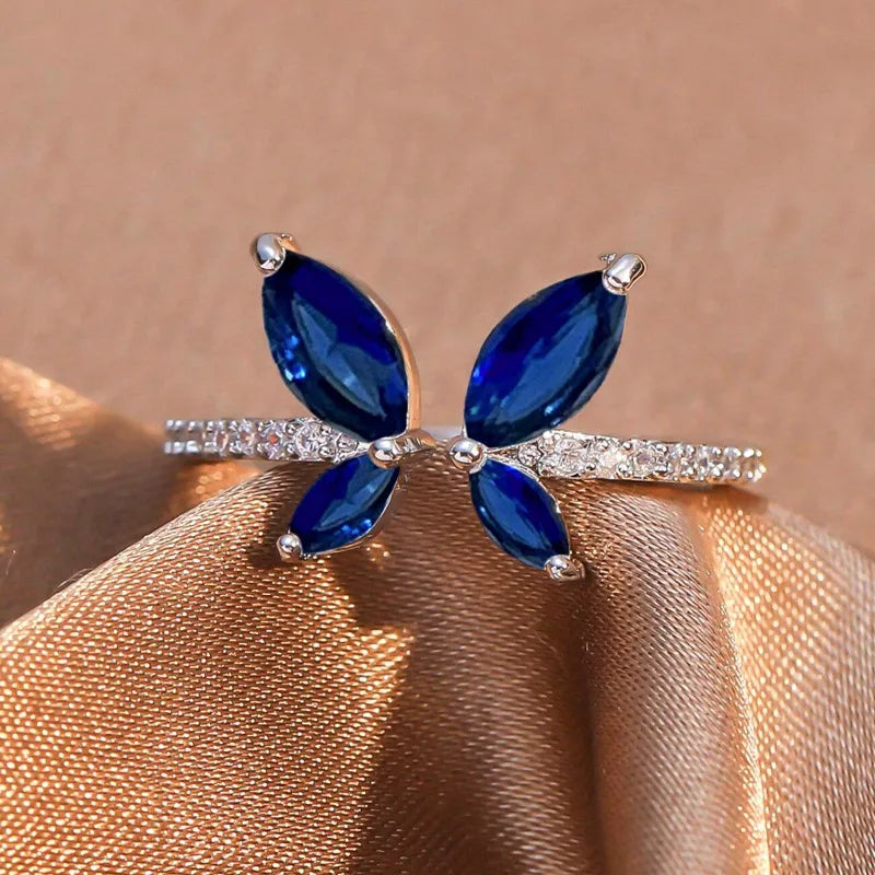 Sapphire Butterfly Ring