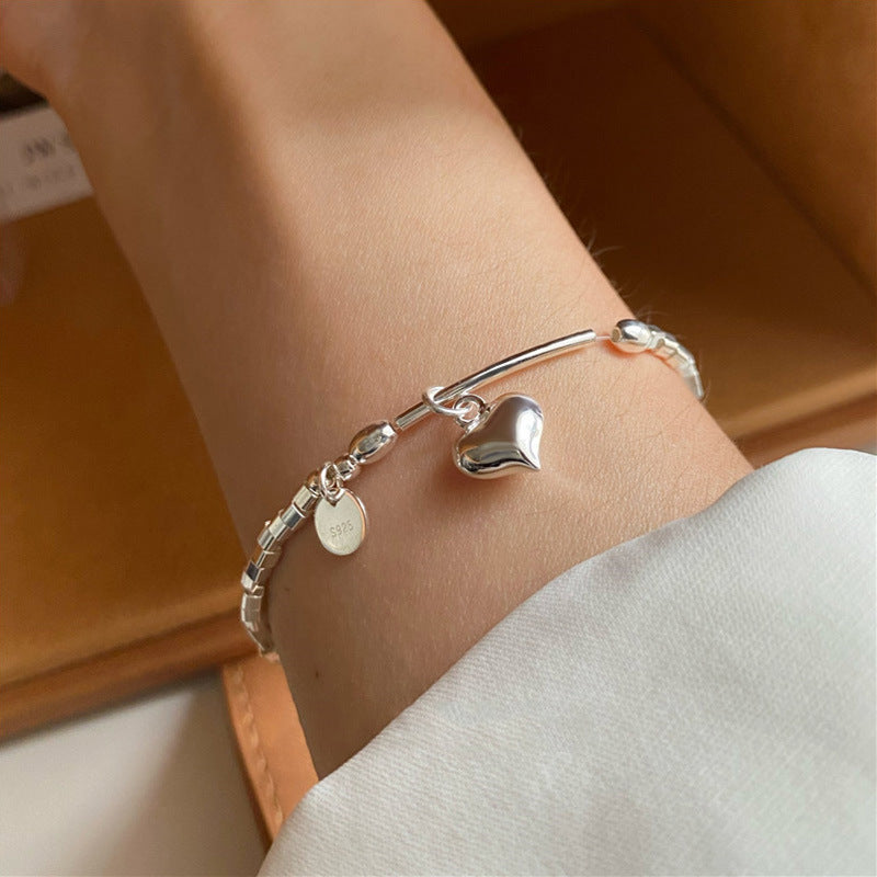 Silver Heart Charm Bracelet