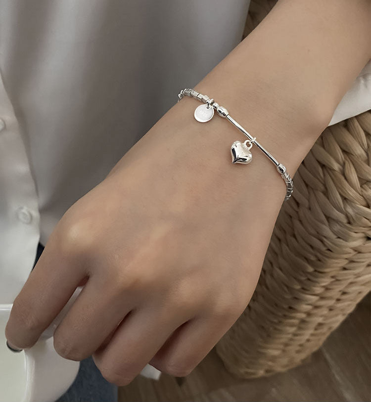 Silver Heart Charm Bracelet