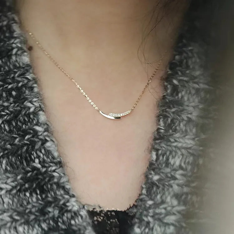 Golden Smile Silver Necklace