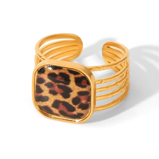 Leopard Print Open Ring