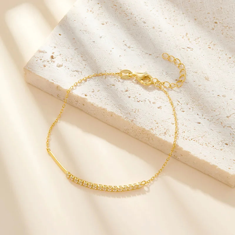 Golden Trace Silver Bracelet