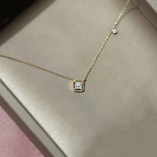 Milky Stone Silver Necklace