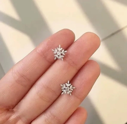 Snowflake Silver Studs